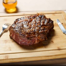 Blackened Rib Eye Steak with Creamy Horseradish Sauce Recipe Image